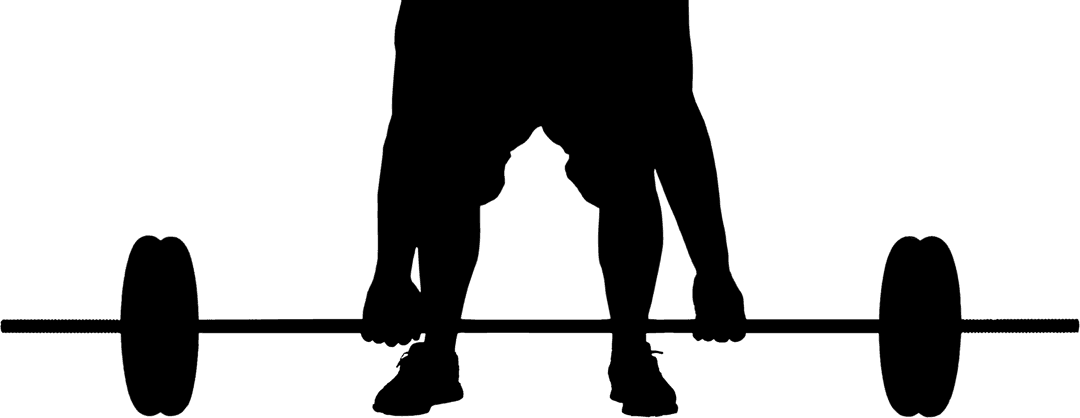 Transparent Silhouette of Sportsman with Dumbbell