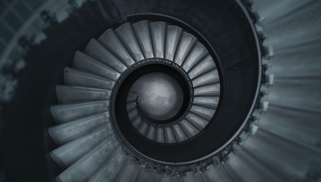 Spiraling Staircase in Minimalist Architectural Design