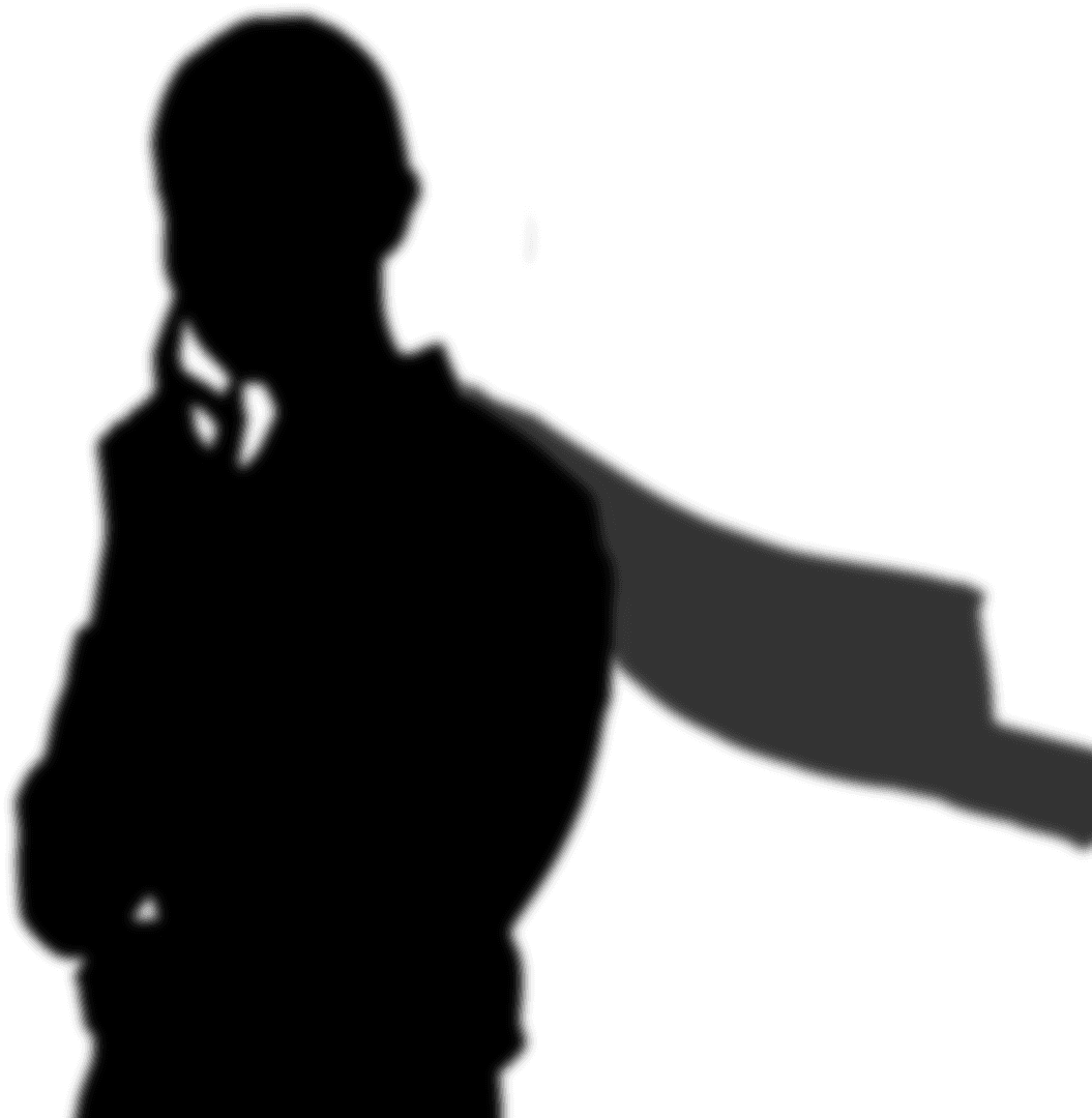 Silhouette of Man with Superhero Cape Shadow