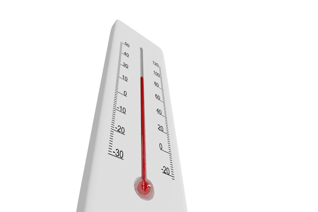 Low Angle Temperature Thermometer with Transparent View Markings
