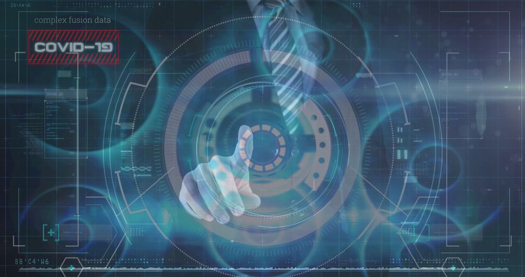 Futuristic Technology and Data Interface with Businessman