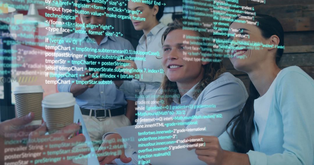 Team Collaboration in Office While Reviewing Code