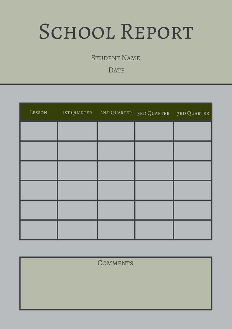 Editable School Report Card Template for Academic Progress Tracking