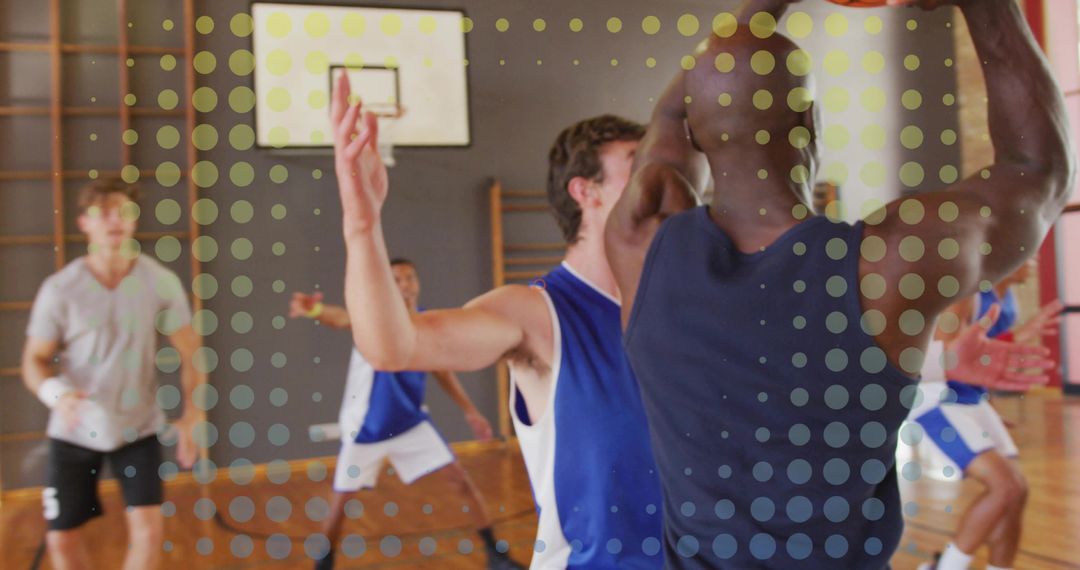 Energetic Basketball Game Challenges Competitors in Gymnasium