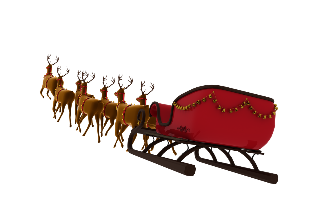 Transparent Reindeer Pulling Sleigh Full of Gifts During Christmas Festivities - Download Free Stock Images Pikwizard.com