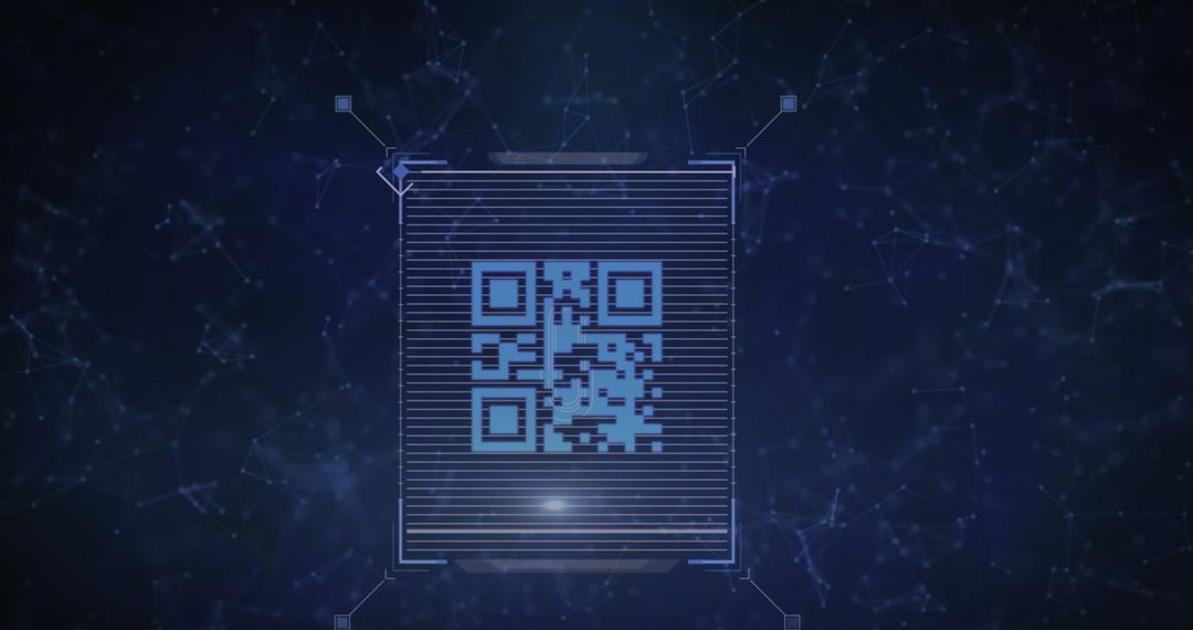Digital QR Code Over Network Connections Symbolizing Global Technology - Free Images, Stock Photos and Pictures on Pikwizard.com