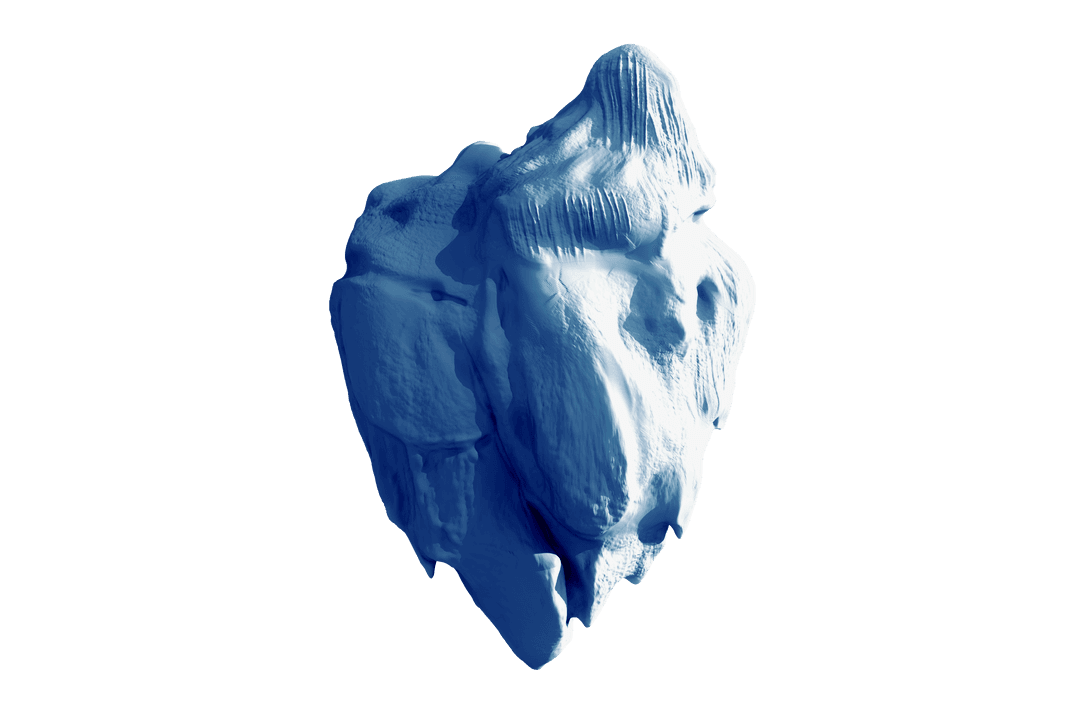 Frozen Majesty of Digital Iceberg with Transparent Background
