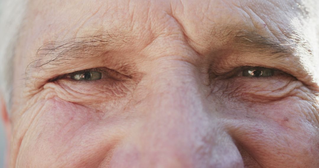 Close Up of Older Man's Eyes with Wrinkles - Free Images, Stock Photos and Pictures on Pikwizard.com