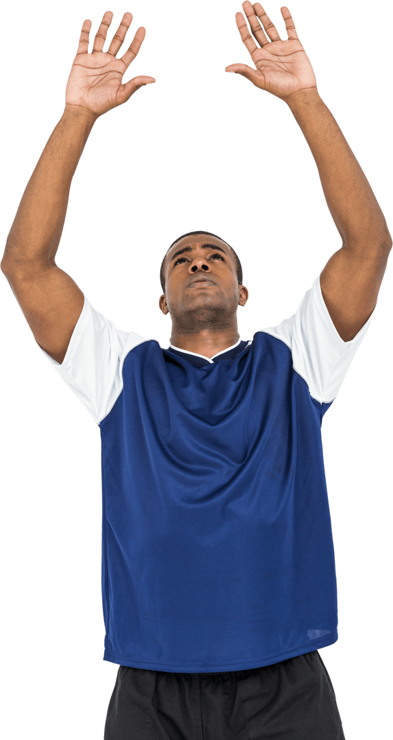 Transparent Volleyball Player Reaching for Spike