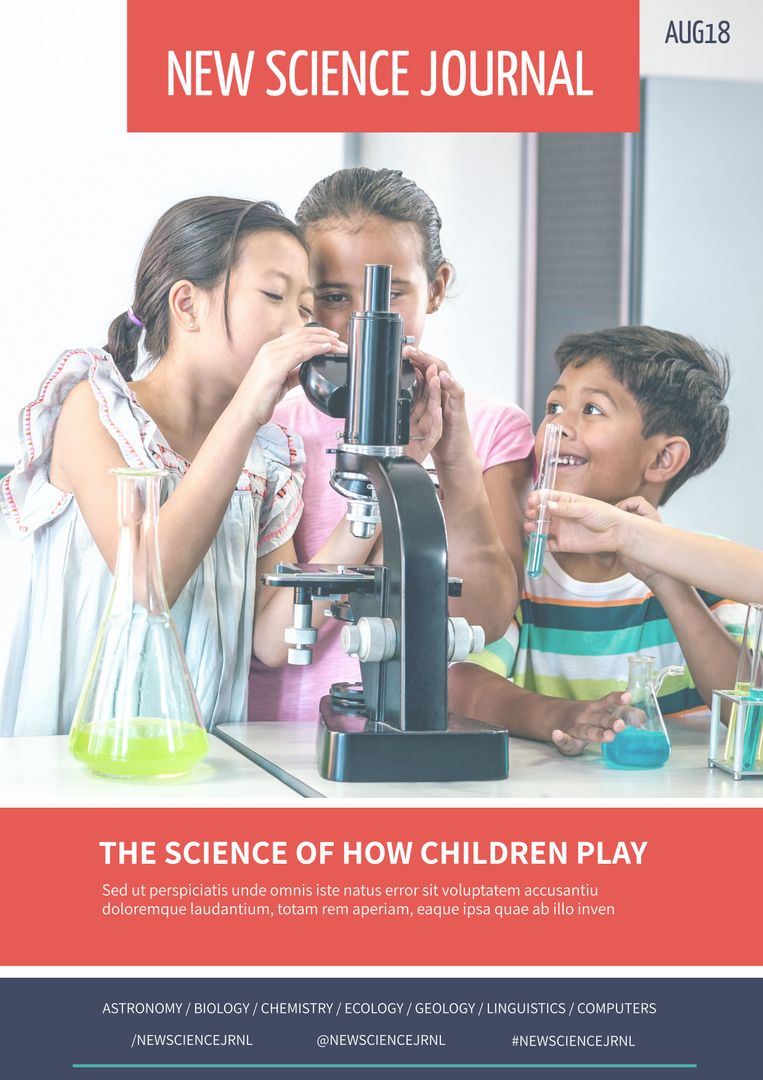 Children Using Microscope Experiencing Scientific Discovery - Download Free Stock Templates Pikwizard.com