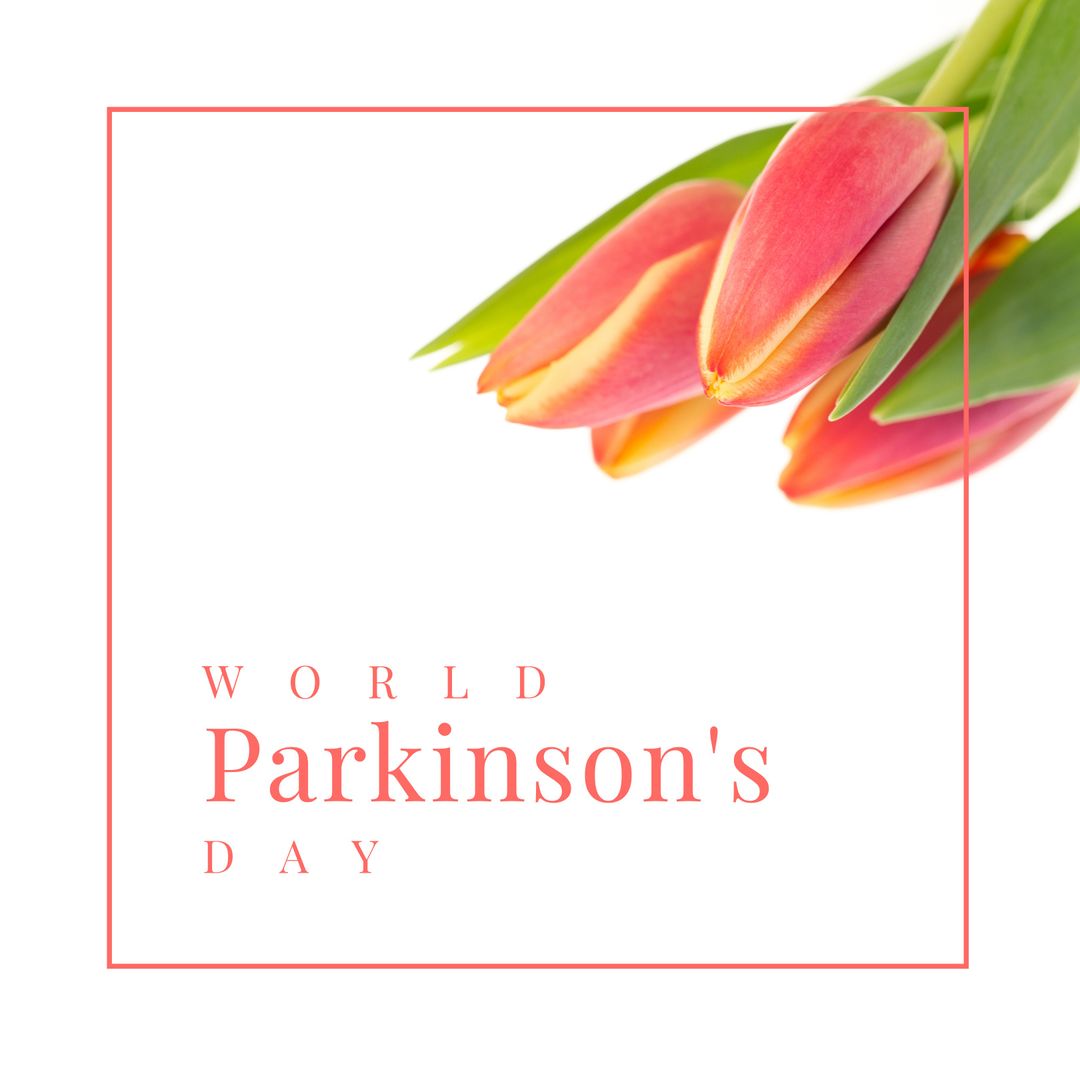 World Parkinson's Day Concept with Red Tulips