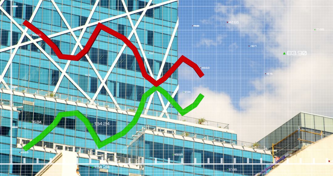 Business Growth Trends with Modern Building Background