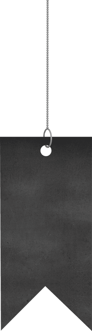 Minimalist Grey Label Hanging on Transparent Background