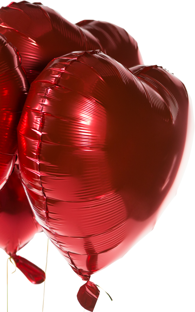 Close-Up of Red Heart Shape Balloons on Transparent Background - Download Free Stock Images Pikwizard.com