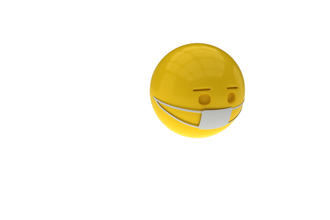 3D Emoticon Wearing Transparent Protective Mask
