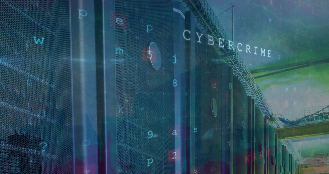 Cyber Attack Warning with Digital Data Processing Visuals