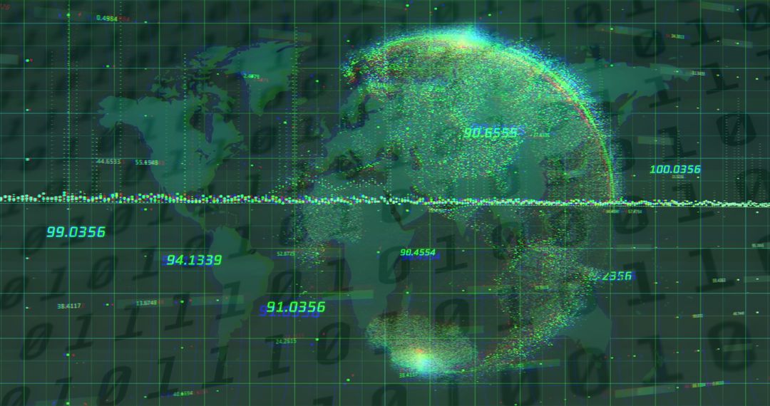 Data-driven Global Networking with Spinning Planet and Binary Codes - Free Images, Stock Photos and Pictures on Pikwizard.com