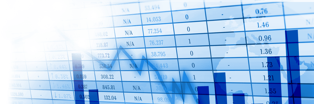 Transparent Bar Graph with Downward Trend Line