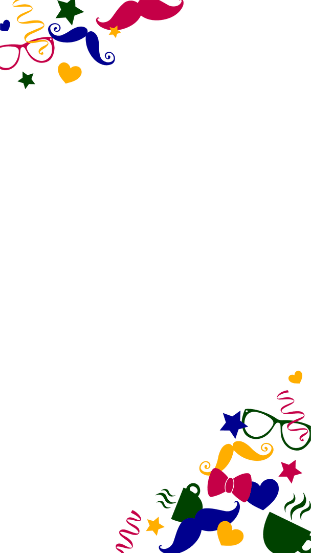 Transparent Carnival Border with Whimsical Festive Elements