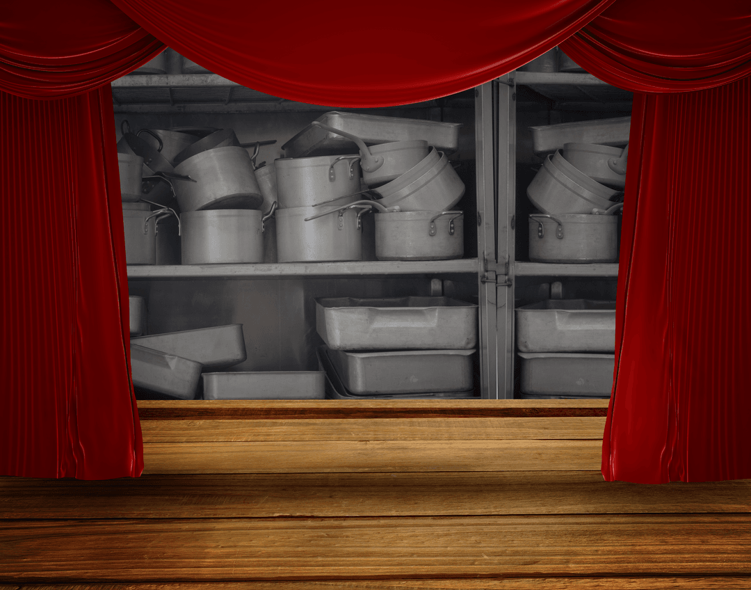 Stage With Dishes Illustration on Transparent Background