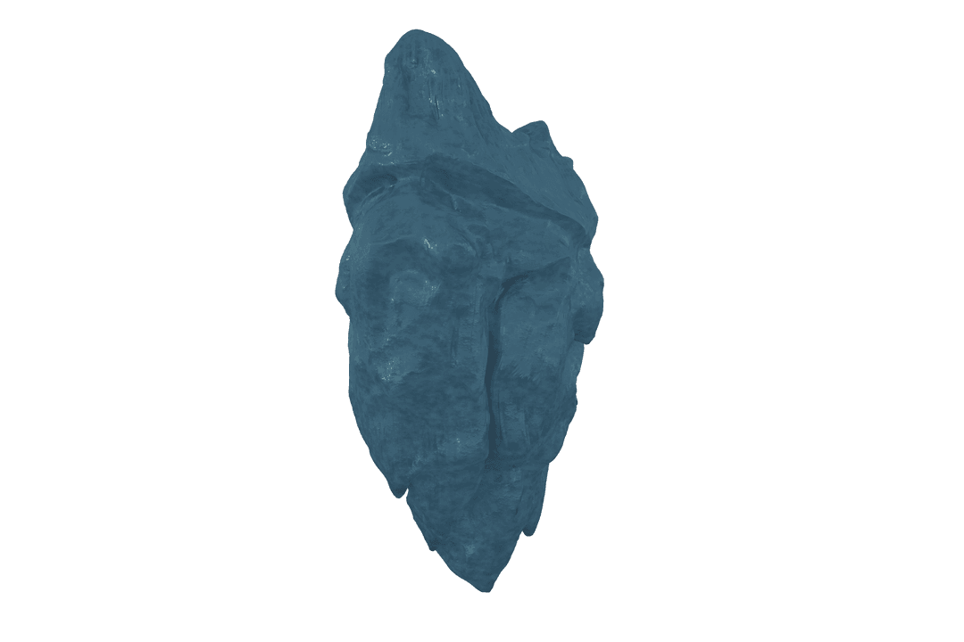 Realistic Transparent Blue Rock on White Background
