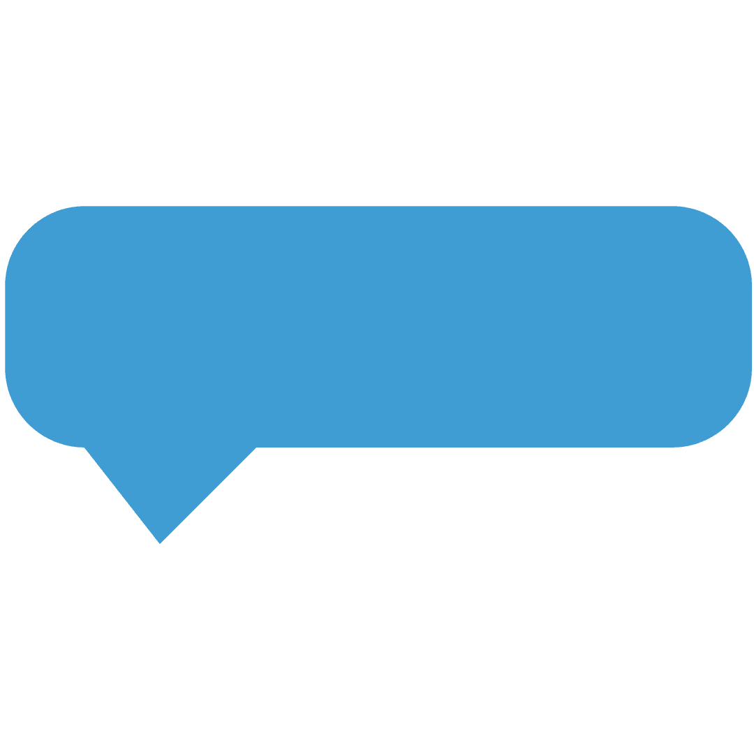 Blue Speech Bubble Icon on Transparent Background