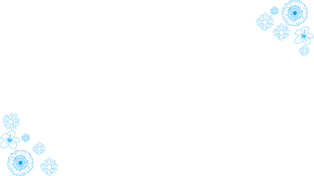 Elegant Blue Floral Corners with Transparent Background