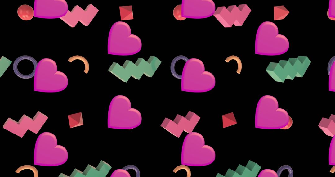 Colorful Abstract Geometric Pattern on Black Background