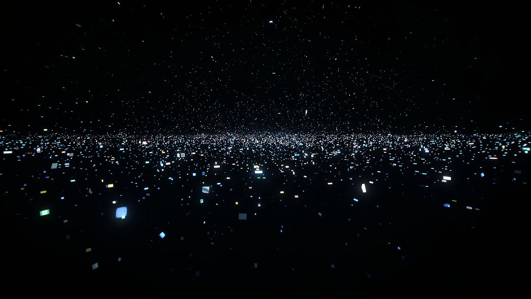 Futuristic Luminous Squares in Digital Space