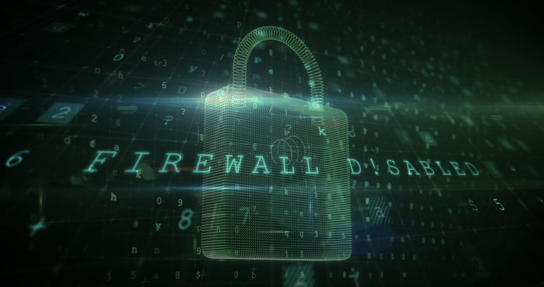 Data Security Concept with Digital Padlock and Code