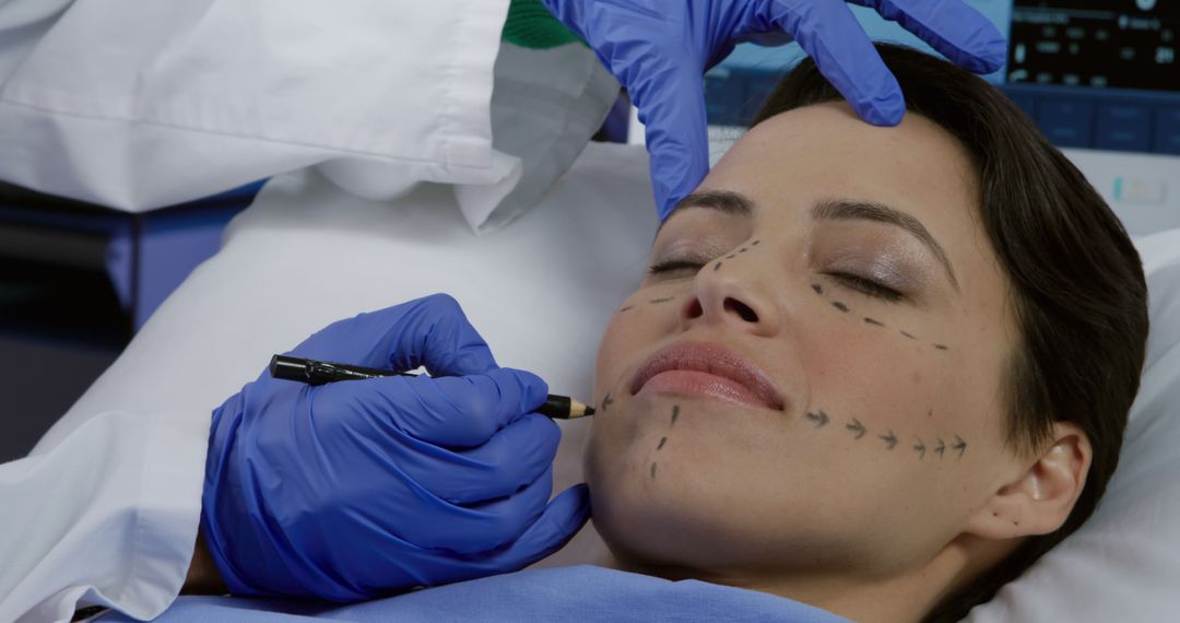 Plastic Surgeon Marking Woman’s Face for Cosmetic Surgery - Free Images, Stock Photos and Pictures on Pikwizard.com