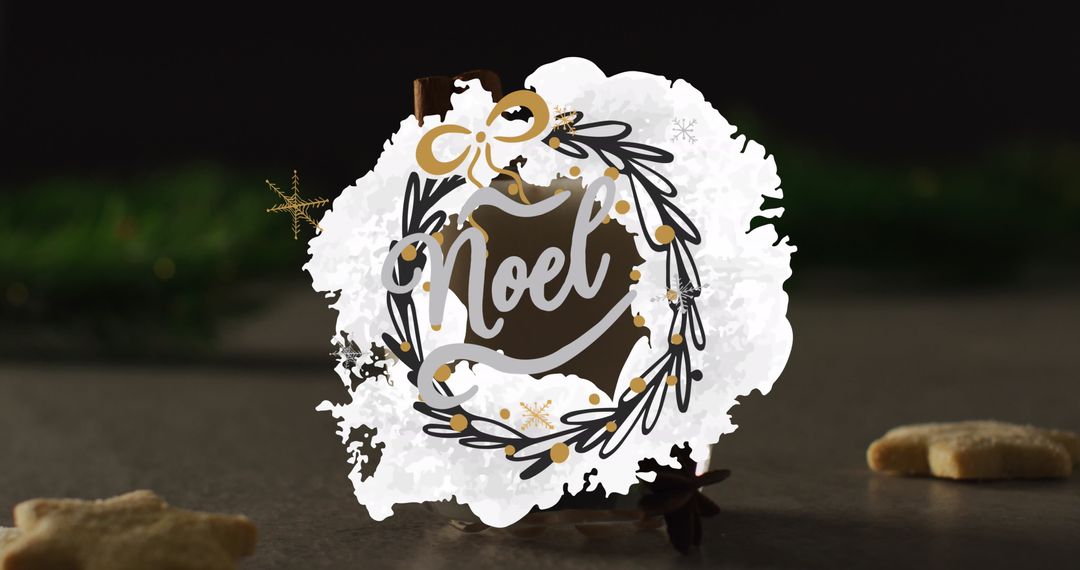 Festive Christmas Wreath with Noel Greeting