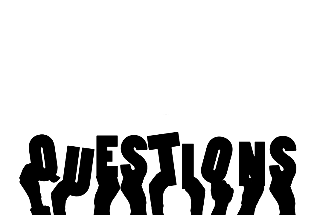 Vector Illustration of Puzzled Hands with Question Word Transparent