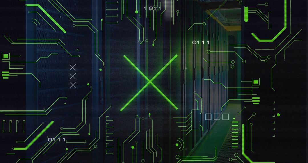 Futuristic Digital Interface with Data Elements