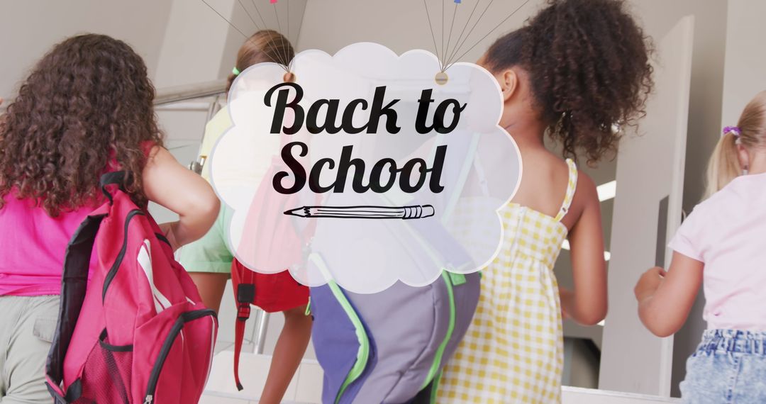 Diverse Students Enthusiastically Heading Back to School