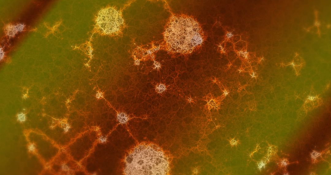 Colorful Geometric Digital Pattern with Molecular Structure