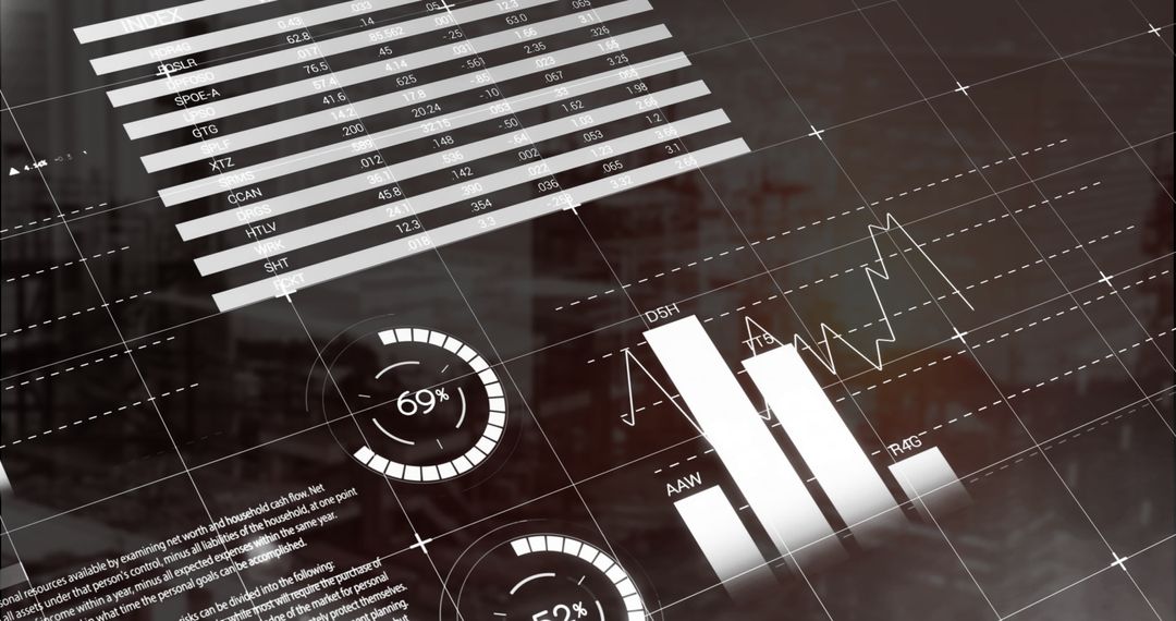 Abstract Infographic Overlay on Modern Architectural Background