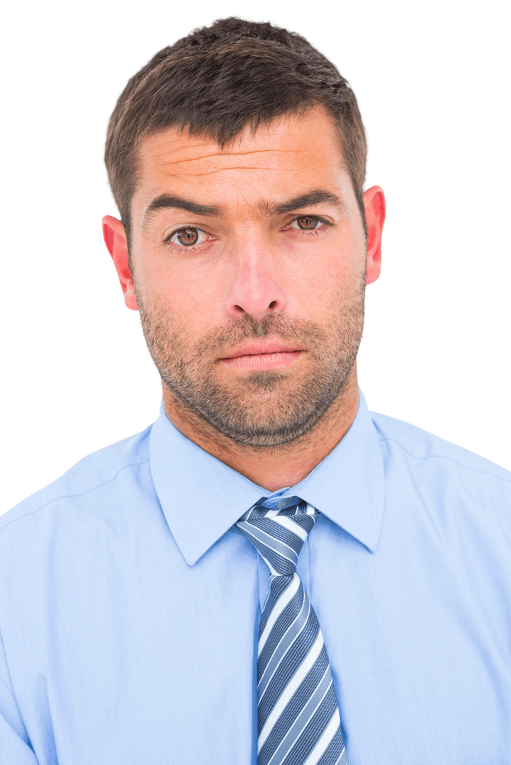 Businessman with Confident Expression Over Transparent Background