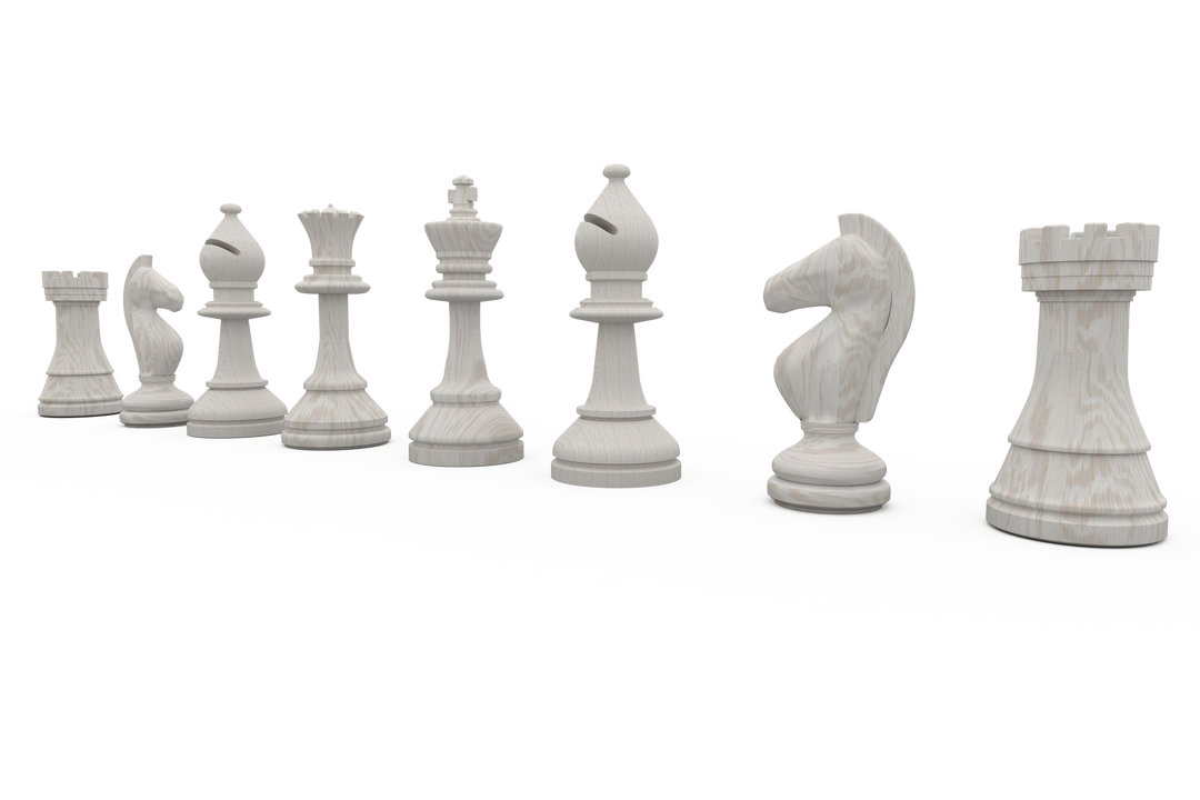 Transparent White Chess Pieces in a Straight Row - Download Free Stock Images Pikwizard.com