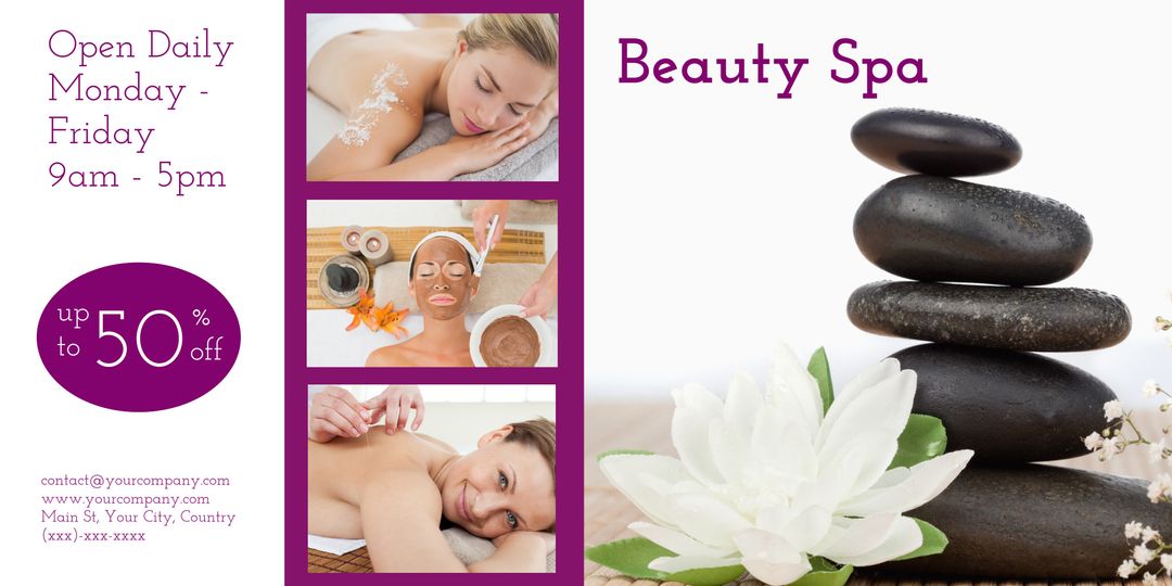 Relaxing Beauty Spa Promotion with Massage Imagery