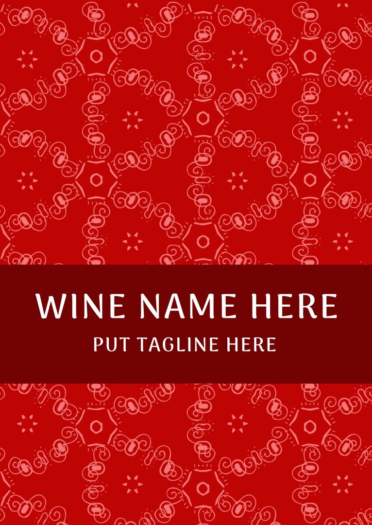 Festive Red Wine Label Design with Snowflake Patterns - Download Free Stock Images Pikwizard.com