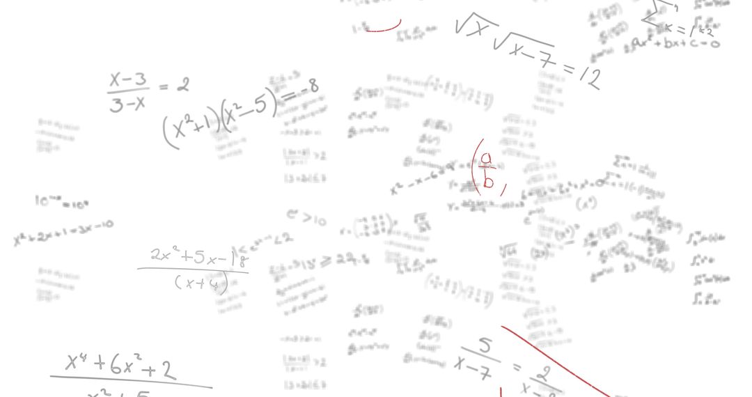 Complex Equations and Formulas on White Background for Academic Projects