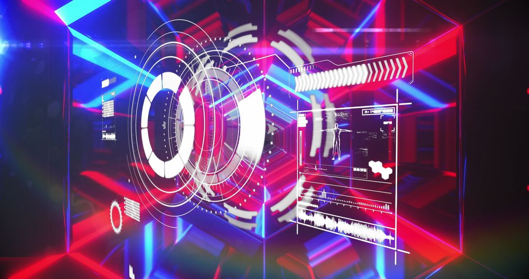 Futuristic Digital Immersive Data Interface Visualization