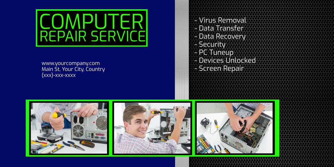 Professional Computer Repair Services and IT Solutions Banner - Download Free Stock Templates Pikwizard.com