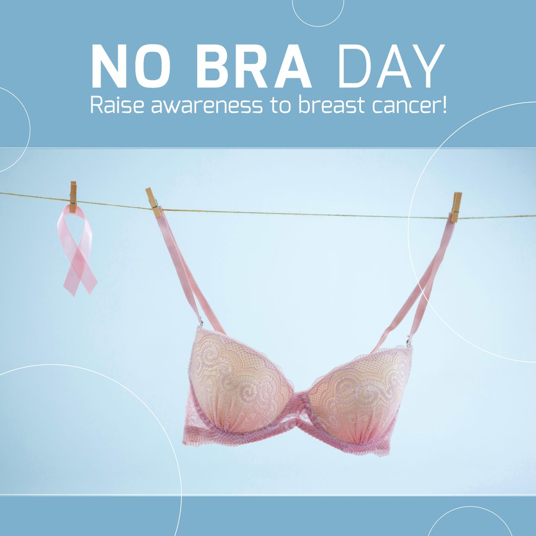 No Bra Day Breast Cancer Awareness Campaign Concept With Pink Bra - Download Free Stock Templates Pikwizard.com