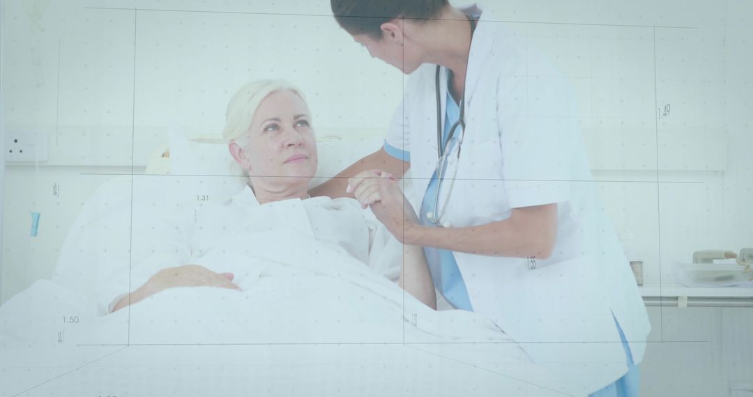 Nurse Caring for Senior Patient in Hospital Setting