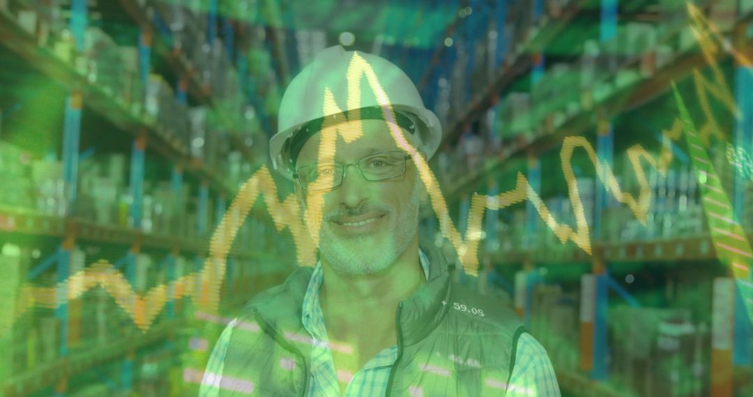 Warehouse Manager Analyzing Data Visualization with Financial Graphs