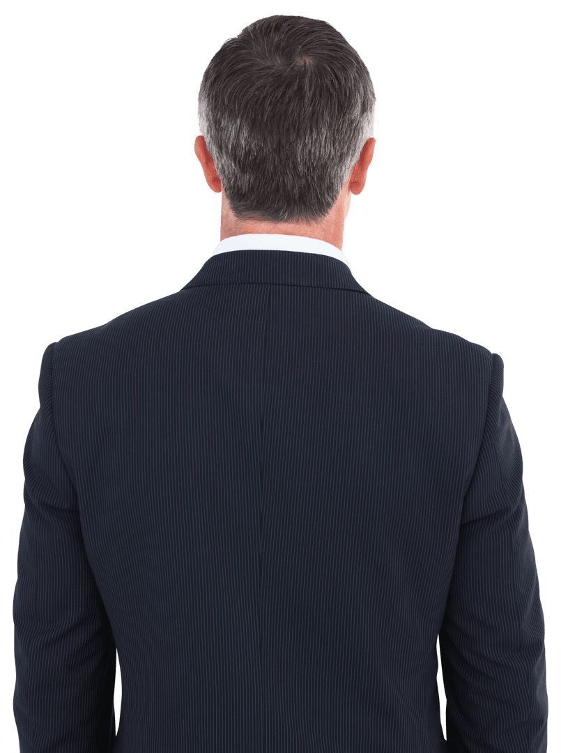 Transparent Rear View of Elegant Businessman in Suit