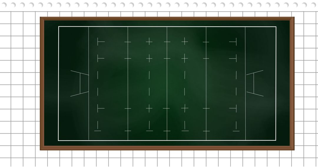 Sports Strategy Chalkboard with Diagrams on Grid Background