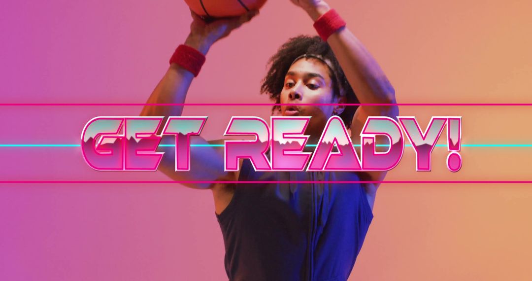 Basketball Player with Energetic Typography Design